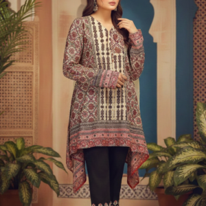 A girl wear Designer Printed Kurti